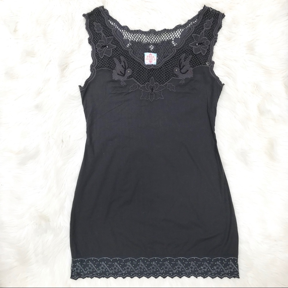 Free People Sleeveless Embroidered Dress